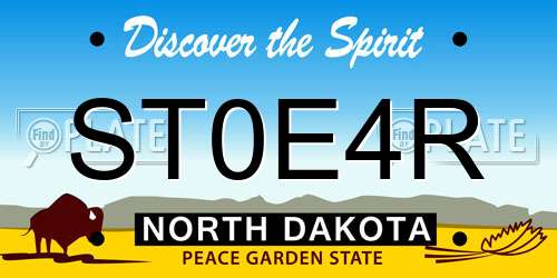 ST0E4R North Dakota License Plate