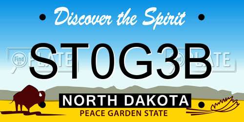 ST0G3B North Dakota License Plate
