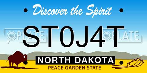ST0J4T North Dakota License Plate