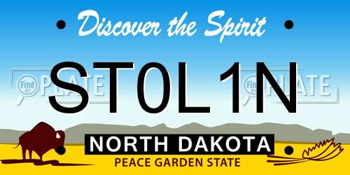 ST0L1N North Dakota License Plate