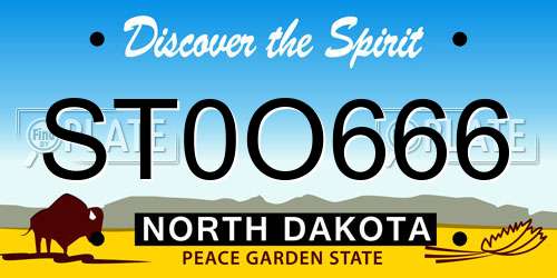 ST0O666 North Dakota License Plate