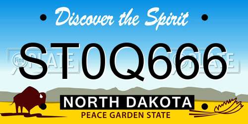 ST0Q666 North Dakota License Plate