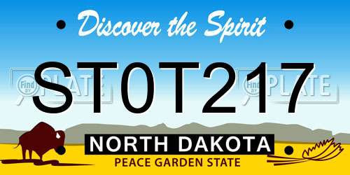 ST0T217 North Dakota License Plate