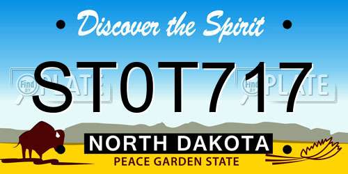 ST0T717 North Dakota License Plate