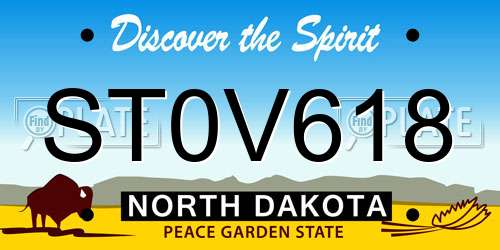 ST0V618 North Dakota License Plate