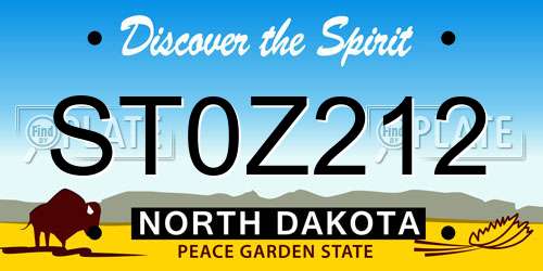 ST0Z212 North Dakota License Plate