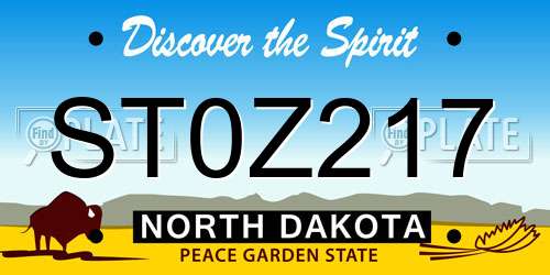 ST0Z217 North Dakota License Plate