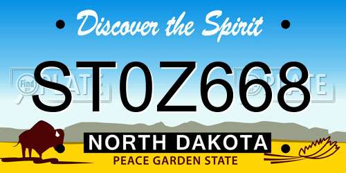 ST0Z668 North Dakota License Plate