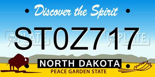 ST0Z717 North Dakota License Plate