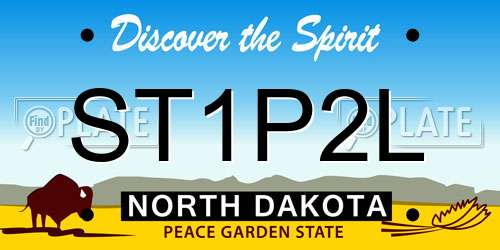 ST1P2L North Dakota License Plate