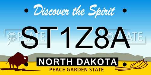 ST1Z8A North Dakota License Plate