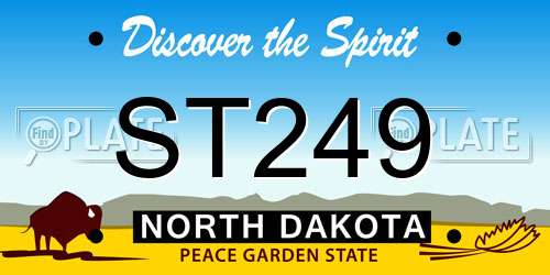 ST249 North Dakota License Plate