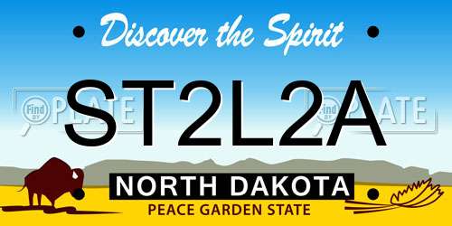 ST2L2A North Dakota License Plate