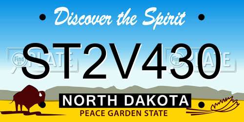 ST2V430 North Dakota License Plate