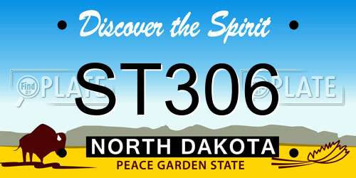 ST306 North Dakota License Plate
