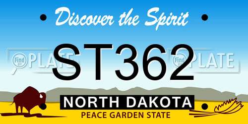 ST362 North Dakota License Plate