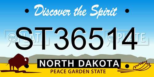 ST36514 North Dakota License Plate