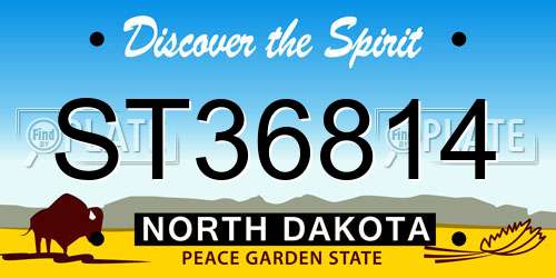 ST36814 North Dakota License Plate