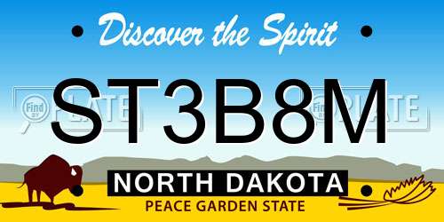 ST3B8M North Dakota License Plate