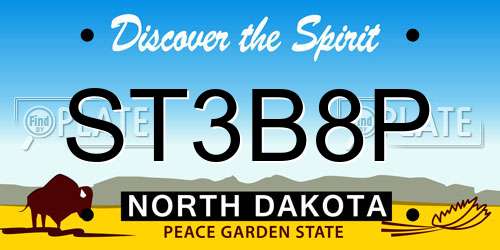 ST3B8P North Dakota License Plate