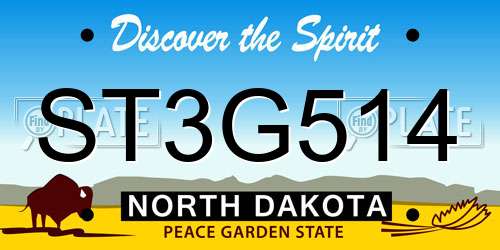 ST3G514 North Dakota License Plate