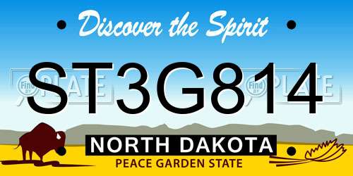 ST3G814 North Dakota License Plate