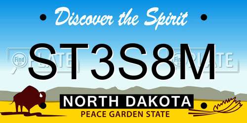 ST3S8M North Dakota License Plate