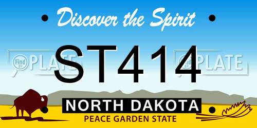 ST414 North Dakota License Plate