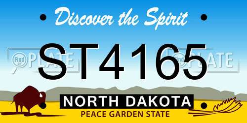 ST4165 North Dakota License Plate