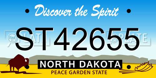 ST42655 North Dakota License Plate