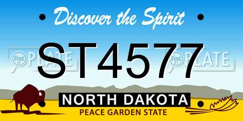 ST4577 North Dakota License Plate