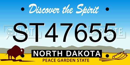 ST47655 North Dakota License Plate
