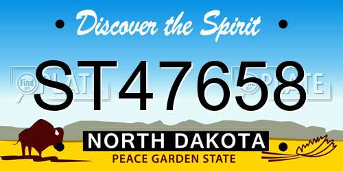 ST47658 North Dakota License Plate