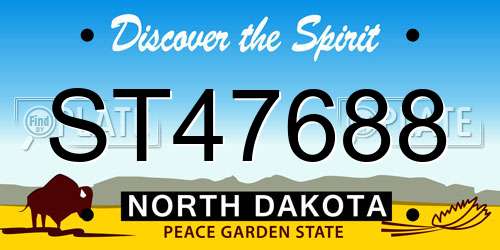 ST47688 North Dakota License Plate