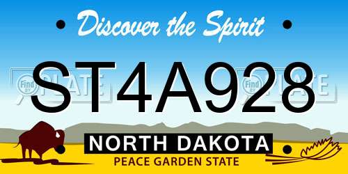 ST4A928 North Dakota License Plate