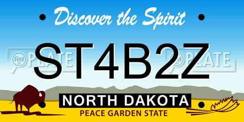 ST4B2Z North Dakota License Plate
