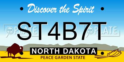 ST4B7T North Dakota License Plate