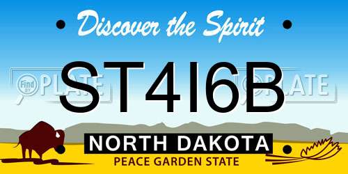 ST4I6B North Dakota License Plate