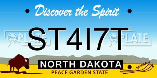 ST4I7T North Dakota License Plate
