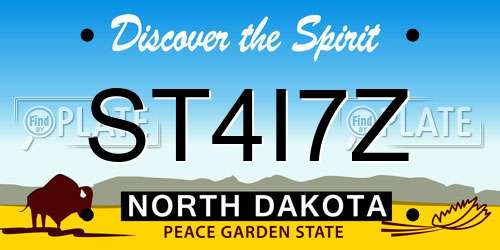 ST4I7Z North Dakota License Plate