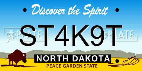 ST4K9T North Dakota License Plate