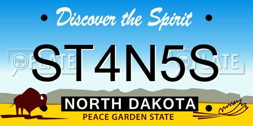 ST4N5S North Dakota License Plate