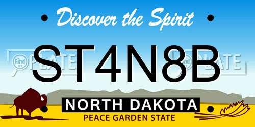 ST4N8B North Dakota License Plate