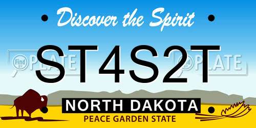 ST4S2T North Dakota License Plate