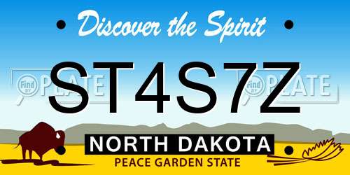 ST4S7Z North Dakota License Plate