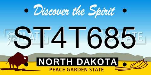 ST4T685 North Dakota License Plate