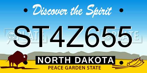 ST4Z655 North Dakota License Plate