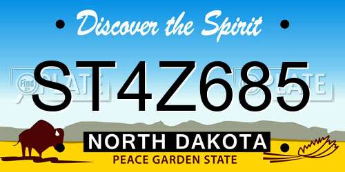 ST4Z685 North Dakota License Plate