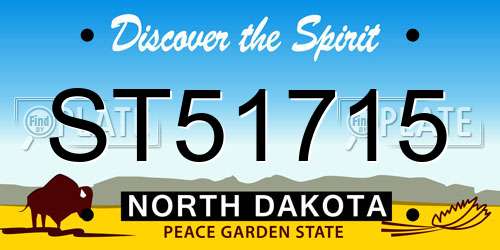 ST51715 North Dakota License Plate