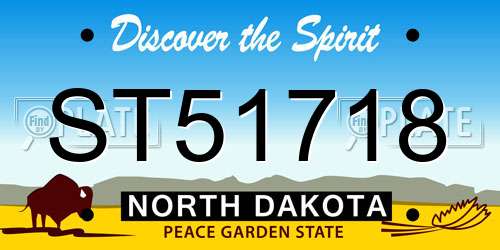 ST51718 North Dakota License Plate